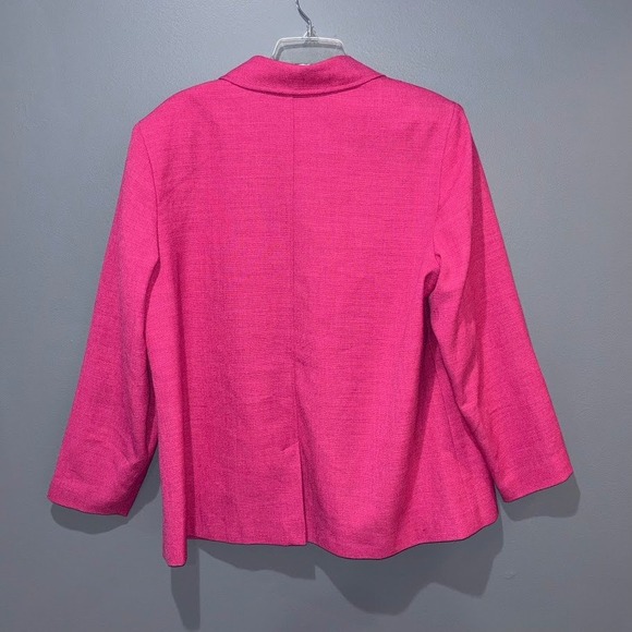 The Tog Shop Womens Pink Textured Button Front Blazer Jacket 18W - Picture 2 of 8